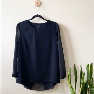 Rag & Bone Harper Black Long Sleeve Blouse